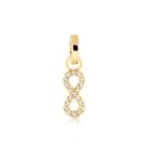 Pingente Infinito Cravejado Argola Click Folheado A Ouro