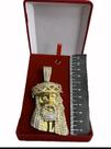 Pingente jesus 3d cravejado - banhado a ouro 18k