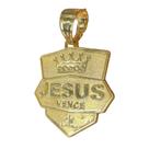 Pingente Jesus Vence - Banhado a ouro 18k
