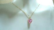 Pingente Joia Ouro 18k 750 Coração Rosa 8mm