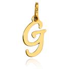 Pingente Letra G Manuscrito 12mm Ouro 18k 750