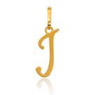 Pingente Letra J Manuscrito Ouro 18k 750