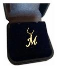 Pingente Letra M Em Ouro 18k