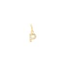 Pingente Letra P Com Zircônias em Ouro 18K - AU14130