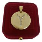 Pingente Letra Y Banhada a Ouro Zircônia Idêntica A Ouro Pingente Letra Y Banhada a Ouro Zircônia Idêntica A Ouro