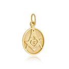 Pingente Maçonaria Oval Ouro Amarelo 18 Kl