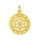 Pingente Mandala Flor De Lotus Ouro 18k Grande K640