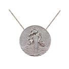 Pingente Mandala Iemanjá Banhada Rhodium Zircônia Cristais