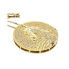 PINGENTE MANDALA IEMANJÁ Pequeno BANHADA A OURO 18K CRAVEJADA