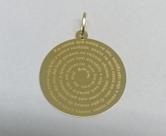 Pingente Mandala Pai Nosso Em Ouro 18k