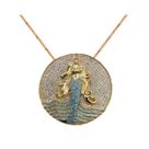 PINGENTE MANDALA Pequeno IEMANJÁ BANHADA A OURO 18K CRAVEJADA