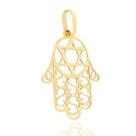 Pingente Mão de Fátima Hamsa em Ouro 18K