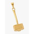 Pingente martelo de xangô banhado a ouro 18k