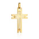 Pingente Masculino Cruz Vazada 27mm Ouro 18k 750 C/Estojo E Certificado