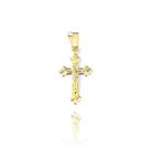 Pingente Masculino Pequeno Cruz Com Cristo Sobre Inri Banhado a Ouro 18k