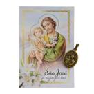 Pingente Medalha de São José 2 cm ouro velho com oração ARZ2819