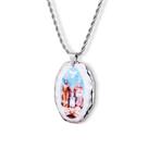 Pingente Medalha Divino Pai Eterno em porcelana pintada à mão com ouro - média