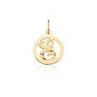 Pingente Medalha Letra E Ouro 18k Puro Pingente Medalha Letra E Ouro 18k Puro