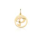 Pingente Medalha Letra P Ouro 18k Puro