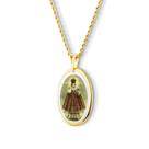 Pingente Medalha Menino Jesus Praga em porcelana pintada à mão com ouro - média