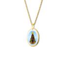 Pingente Medalha Nossa Senhora Aparecida em porcelana pintada à mão ouro - mini Pingente Medalha Nossa Senhora Aparecida em porcelana pintada à mão ouro - mini