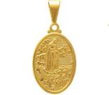 Pingente Medalha Nossa Senhora de Fatima Folheado Ouro 18k