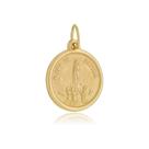 Pingente Medalha Nossa Senhora De Fátima Maciça Ouro 18 Kl
