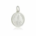 Pingente Medalha Nossa Senhora De Fátima Maciça Prata 925kl