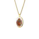 Pingente Medalha Nossa Senhora Guadalupe em porcelana pintada à mão ouro - mini Pingente Medalha Nossa Senhora Guadalupe em porcelana pintada à mão ouro - mini