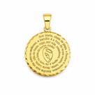 Pingente Medalha Oração Ave Maria Banhado a Ouro