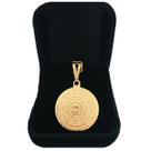 Pingente Medalha Oração Pai Nosso Masculino Semijoia Folheada a Ouro 18k