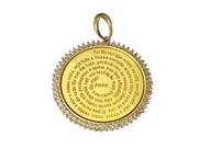 Pingente Medalha Oração Pai Nosso Ouro Pedras de Zircônia 18k Roishi - 3.75