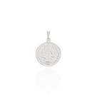 Pingente Medalha São Bento Banho Ródio Branco Pingente Medalha São Bento Banho Ródio Branco