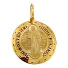 Pingente Medalha São Bento em Ouro 18k750 dupla face Rosangela Lima Joias