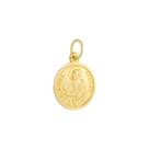 Pingente Medalha São Judas Tadeu Escrito Latim Ouro 18 Kl
