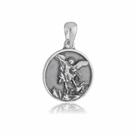Pingente Medalha São Miguel Arcanjo Dupla Face Prata 925 Kl