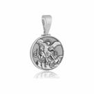 Pingente Medalha São Miguel Dupla Face Prata 925kl Mod 02