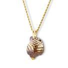 Pingente Medalha Shell Ranhuras Pintadas à Mão com Ouro 18K Pingente Medalha Shell Ranhuras Pintadas à Mão com Ouro 18K