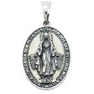 Pingente Medalha Virgem Maria, Prata 925