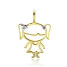 Pingente Menina 2 Diamante Em Ouro 18K Pingente Menina 2 Diamante Em Ouro 18K