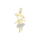 Pingente Menina Bolerinho Ouro Amarelo 18 Kl Modelo 02