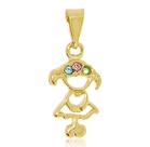 Pingente Menina Coração Na Roupa 12mm