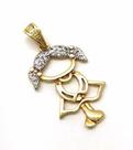 Pingente Menina Cravejado Zirconias Banho Ouro 18k 592