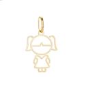 Pingente Menina Filha Vestido Ouro10k Peso 015gr Grande 12mm 1963335