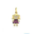 Pingente Menina Pedras de Zircônia Ouro 18k - 1.25