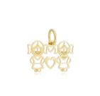 Pingente Meninas Filhas Dourado Banhado A Ouro 18k