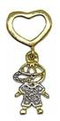 Pingente Menino Com Ródio Em Ouro 18k C/ Passante De Coração Pingente Menino Com Ródio Em Ouro 18k C/ Passante De Coração
