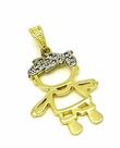Pingente Menino Cravejado De Zirconias Banho Ouro 18k 601