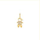 Pingente Menino Criança Em Ouro 18k Com Zircônias
