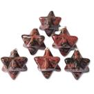 Pingente Merkabah de Obsidiana Mahogany Natural com Pino Prateado - Atacado (10 Unidades)